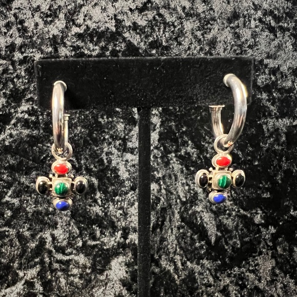 Curated Jewelry Set #9 - St. Christopher Necklace, Earrings (multicolor, silver) - Picture 4 of 7